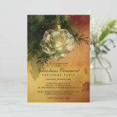 Invitation Festive Christmas Ornament Shaped Like a Rose (Debout devant)