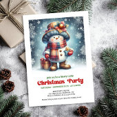 Invitation Festive Christmas snowman invite kids editable