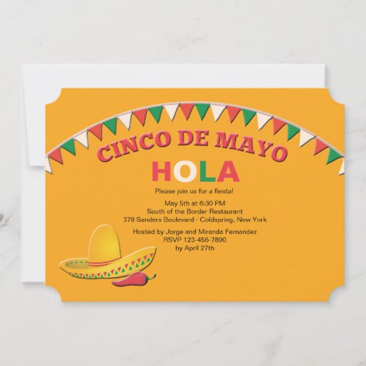 Invitation Festive Cinco de Mayo (Devant)