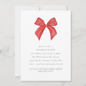 Invitation Festive Classic Red Bow Christmas Holiday Party (Devant)