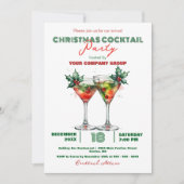 Invitation Festive Clinique Cocktail Lunettes Noël (Devant)