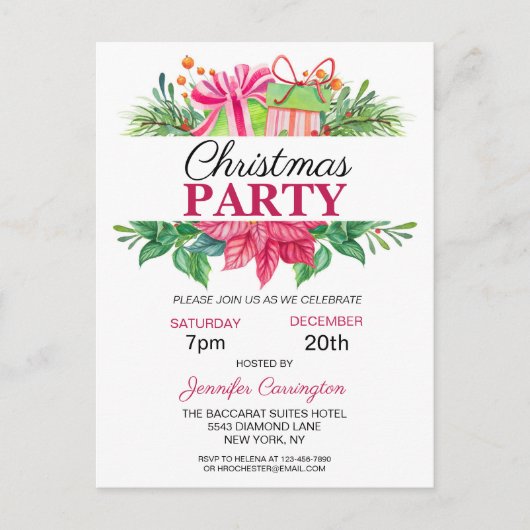 Invitation Festive Colorful Christmas Party (Devant)