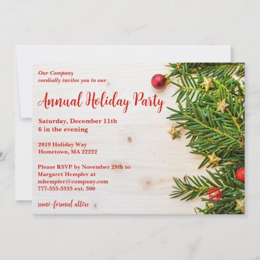 Invitation Festive Compagnie Fête Fête (Devant)