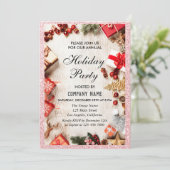 Invitation Festive Compagnie Fête Rose Gold Parties scintilla (Debout devant)