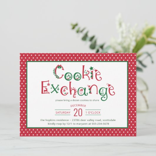 Invitation Festive Cookie Exchange (Debout devant)