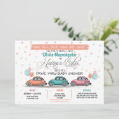 Invitation Festive Coral Drive Par Baby shower Parade (Debout devant)