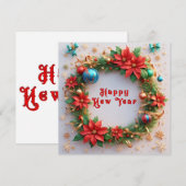 Invitation Festive couronne de Noël (Devant / Derrière)