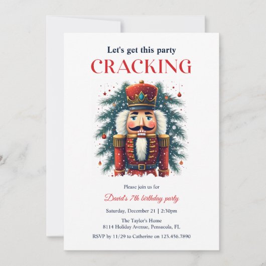 Invitation Festive Cracking à thème Anniversaire (Devant)