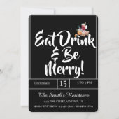 Invitation Festive Cute Drinks Party Manger Boire & Soyez Joy (Devant)