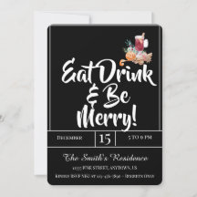 Festive Cute Drinks Party Manger Boire & Soyez Joy