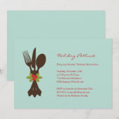 Invitation Festive Cutlery Holiday Party (Devant / Derrière)