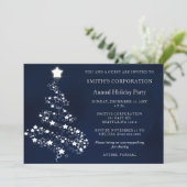 Invitation Festive d'argent bleu Fête de l'entreprise (Debout devant)