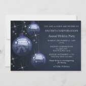 Invitation Festive d'argent bleu Fête de l'entreprise (Devant)