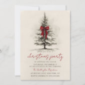Invitation festive de couronne de Noël pour fête d (Devant)