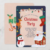 Invitation festive de fête de Noël (Devant / Derrière)