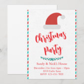 Invitation festive de fête de Noël avec chapeau de (Devant / Derrière)