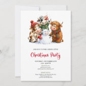 Invitation festive de fête de Noël pour des animau (Devant)