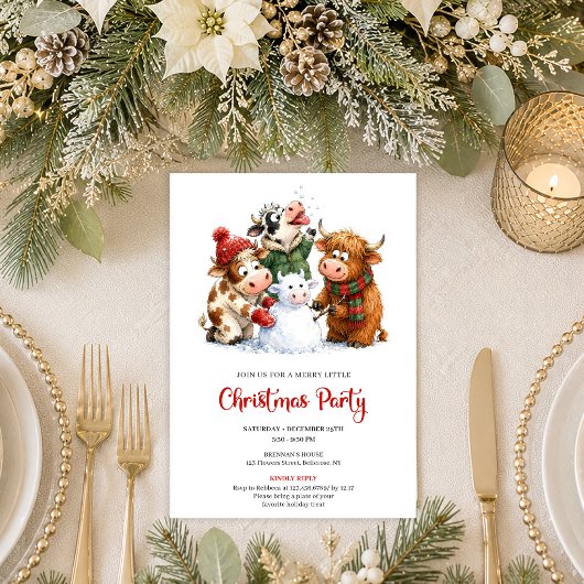 Invitation festive de fête de Noël pour des animau