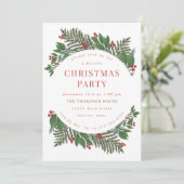 Invitation festive de fête de Noël rouge et verte (Debout devant)