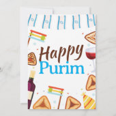 Invitation festive de Hamentashen pour Pourim (Dos)