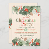 Invitation festive de Noël (Devant / Derrière)