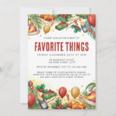 Invitation Festive de Noël Aquarelle Favorite Things Party (Devant)