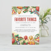 Invitation Festive de Noël Aquarelle Favorite Things Party (Debout devant)