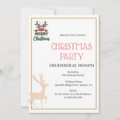 Invitation festive de Noël au renne (Devant)