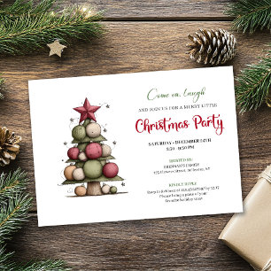 Invitation festive de Noël avec un arbre à l'aquar