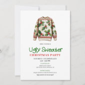 Invitation festive de Noël avec un pull moche drôl (Devant)