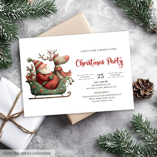 Invitation festive de style de bureau drôle de Pèr