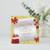 Invitation Festive Decorations Gold Christmas Party (Debout devant)