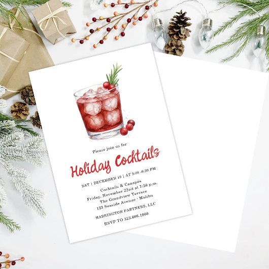 Invitation Festive Drinks Celebration, Winter Holiday