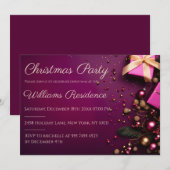 Invitation festive et élégante à la fête de Noël (Devant / Derrière)