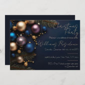 Invitation festive et élégante à la fête de Noël (Devant / Derrière)