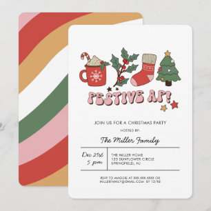 Invitation festive et rétro pour une fête de Noël 