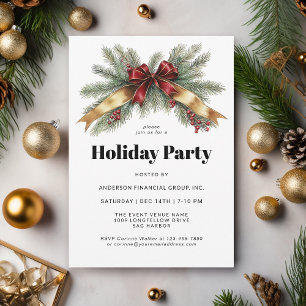 Invitation Festive Evergreens Corporate Holiday Party