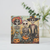 Invitation Festive Family Dia de los Muertos (Debout devant)