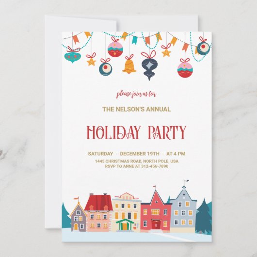 Invitation Festive Fête (Devant)