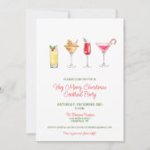 Invitation Festive Fête Cocktail Fête Noël (Devant)