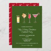 Invitation Festive Fête Cocktail Fête Noël (Devant / Derrière)