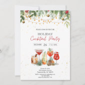 Invitation Festive Fête Cocktail Fête Noël (Devant)