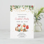 Invitation Festive Fête Cocktail Fête Noël (Debout devant)