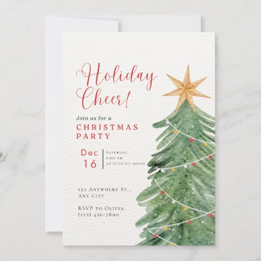 Invitation Festive Fête de Noël (Devant)