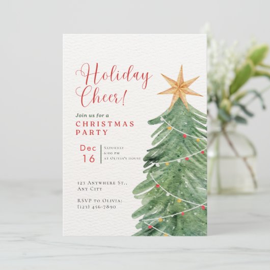 Invitation Festive Fête de Noël (Debout devant)