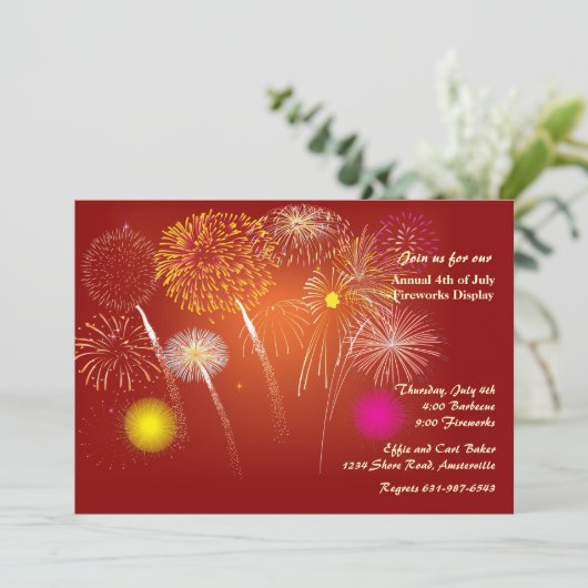 Invitation Festive Fireworks (Debout devant)