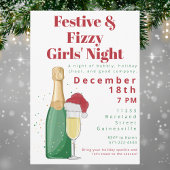 Invitation Festive & Fizzy Champagne Fille de nuit