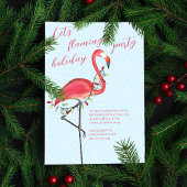 Invitation Festive Flamant rose rose Noël