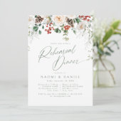 Invitation Festive Floral Winter Wedding Rehearsal Dinner (Debout devant)