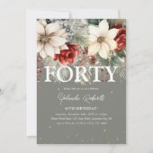Invitation Festive Florales d'hiver 40e anniversaire (Devant)